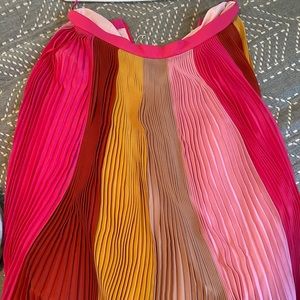 J Crew Pink pleated MIDI Skirt Size 6